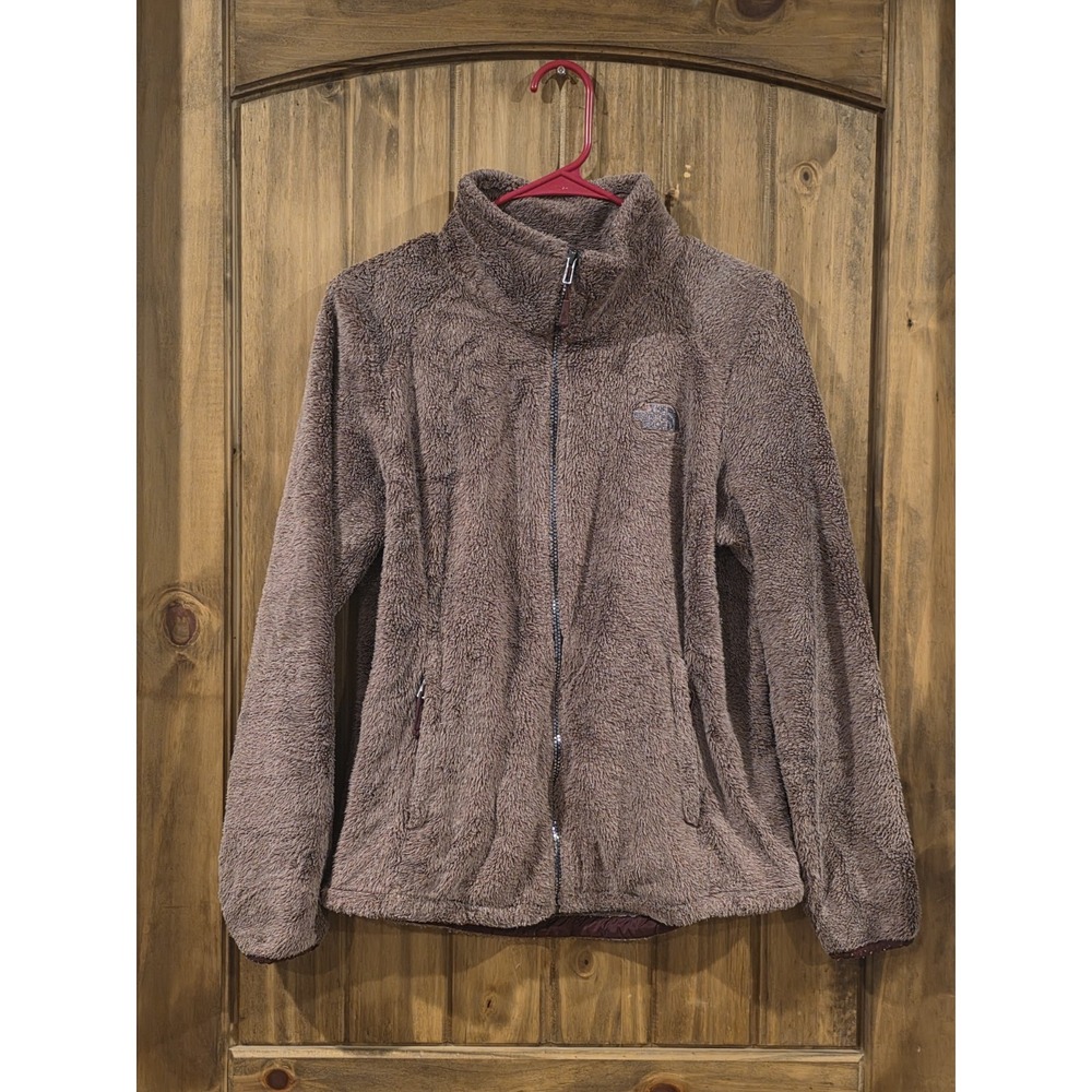 The North Face Women's Long Pile‎ Fleece Zip Front Burgundy Small
